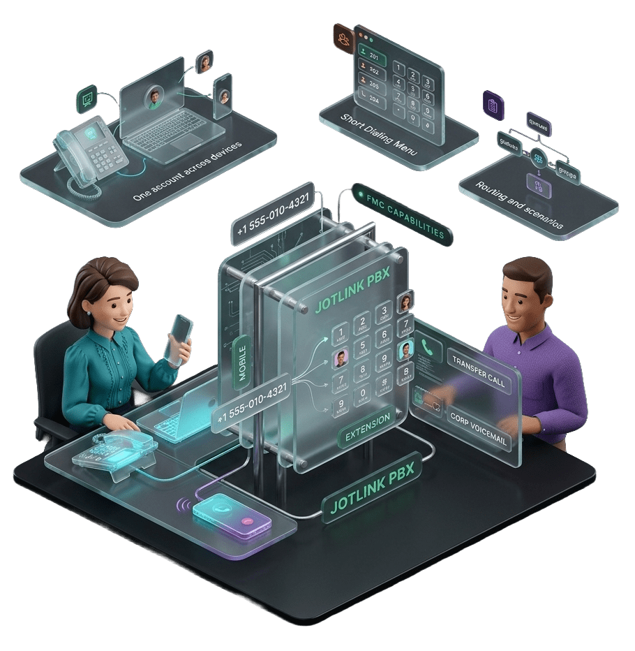 JotLink FMC capabilities for business mobile communication