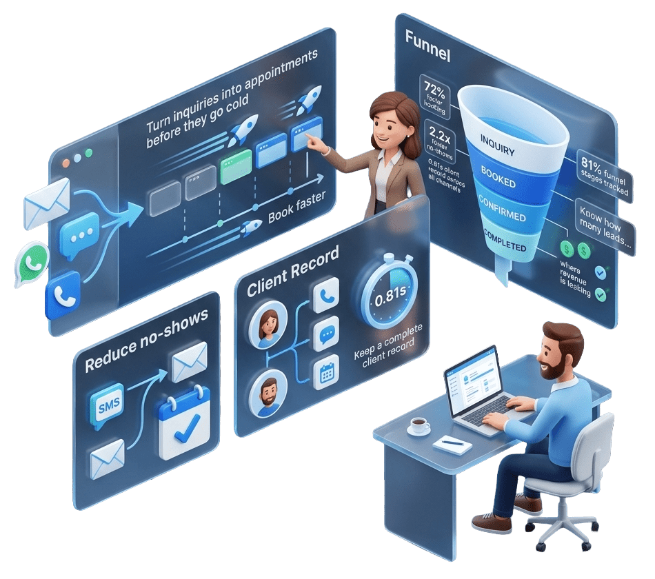 AI appointment automation workflow dashboard
